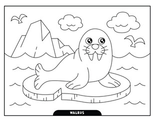 Walrus coloring pages for kids