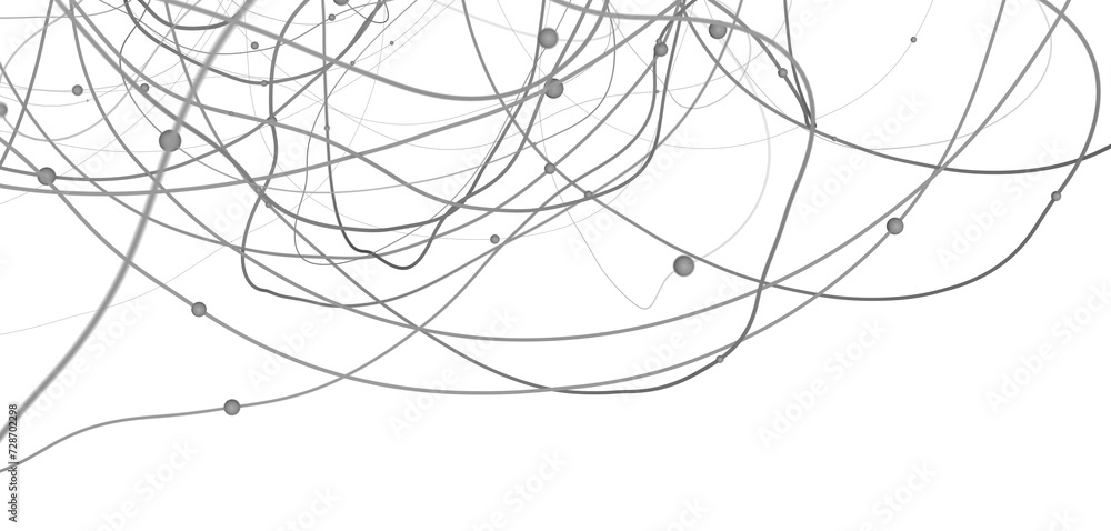 Poster Multi color connected lines and dots network 3d illustration