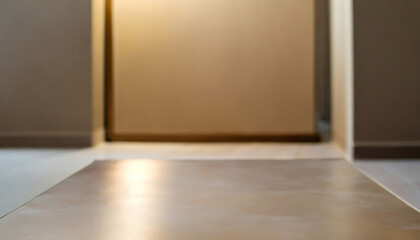 Blurred image of empty stage in room. Horizontal softness blurry inerior with boken.