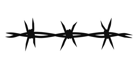 Silhouette of barbed wire, vector illustration. - obrazy, fototapety, plakaty