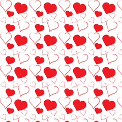red heart pattern on white