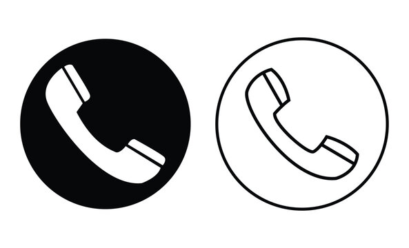 Phone icon in flat style isolated on white background. Vector phone call sign. Handset with waves. Telephone symbol. Vector illustration. EPS file 52.