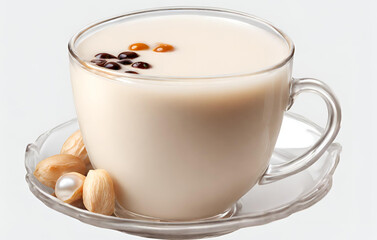 Obraz na płótnie Canvas Vanilla chai latte in a white cup isolated on white background 