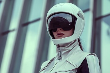 Avatar of the female space travelers of the future - obrazy, fototapety, plakaty