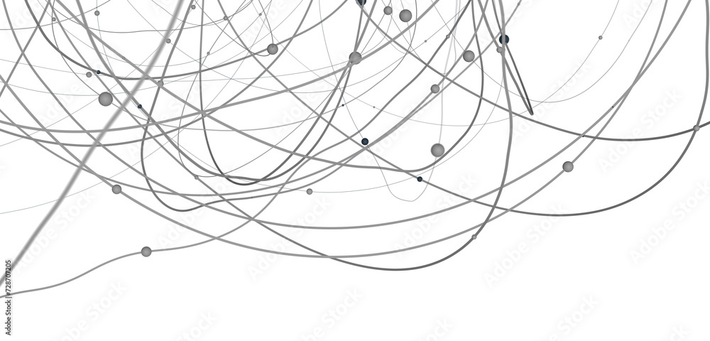 Aufkleber multi color connected lines and dots network 3d illustration