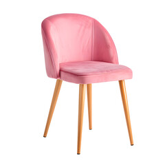 Eye-Catching Pink Accent Chair: Vibrant Color, Scandinavian Design, Isolated on Transparent Background