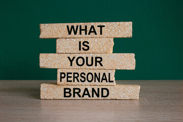 What is your personal brand symbol. Concept words What is your personal brand on brick blocks....