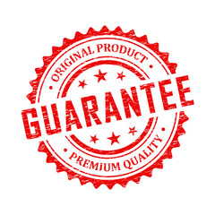 Guarantee red rubber stamp label
