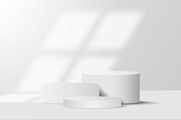 White Podium Cube in Futuristic Design