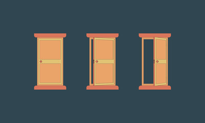 Wooden door vector illustration