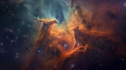 Obraz na płótnie Canvas Vibrant nebula with stars in deep space