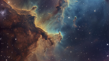 Fototapeta na wymiar Vibrant nebula with stars in deep space
