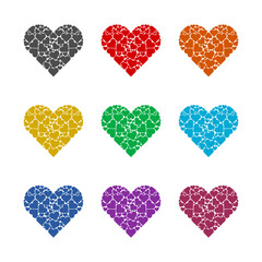 Heart logo icon isolated on white background. Set icons colorful