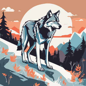 A wild wolf in nature
Immerse yourself in the untamed beauty of nature with this captivating image of a wild wolf in its natural habitat. This stunning depiction of wildlife showcases the strength