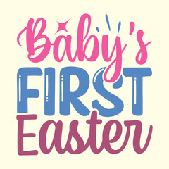 Fototapeta na wymiar baby's first Easter t shirt design, vector file 