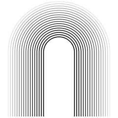 Geometric element of arch shape, minimal doorway for entrance