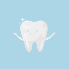 White tooth icon. Dental care. Tooth care. Dentistry.	