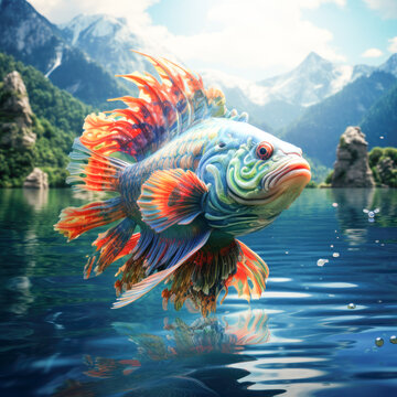 mandarin fish swimming in the ocean
