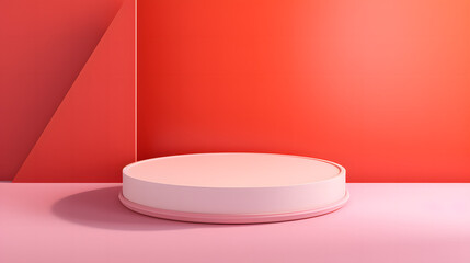 White Round Object on Pink Surface, product presentations
