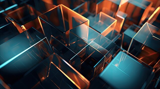 Fototapeta Digital 3D glass abstract background