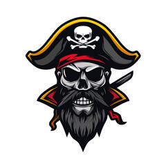 Obraz na płótnie Canvas Esport vector logo pirate, icon, sticker, symbol, corsair, rover, buccaneer, filibuster