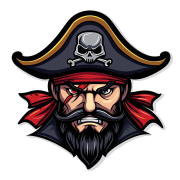 Esport vector logo pirate, icon, sticker, symbol, corsair, rover, buccaneer, filibuster