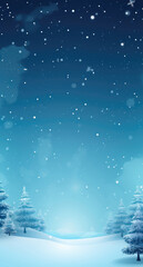 Obraz premium Blue winter Christmas background with snowflakes, light, stars. Generative AI