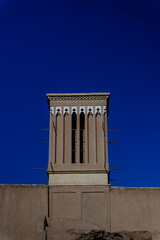 Historic city of Yazd with famous wind towers -Old step with traditional clay arches in the city of Yazd, Iran