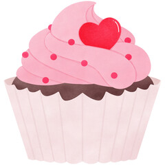 valentine cupcake with red heart