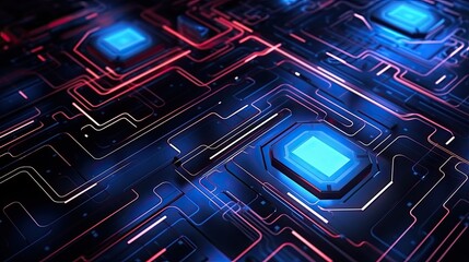 Obraz premium 3D neon digital abstract scene background