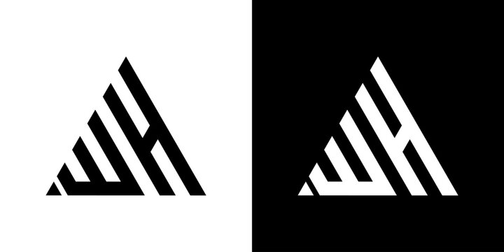 vector logo WH abstract combination of triangles