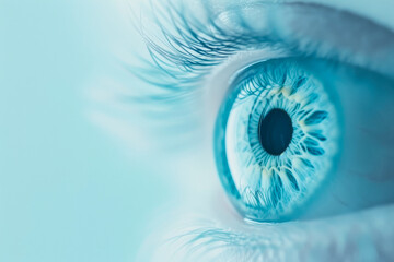 Intimate Gaze: Iris Close-Up on Blue