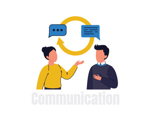 Creative flat style vector illustrations of business people communicating with each other. Effective Communication concept design. Simple style vector illustrations