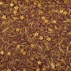 Colorful and bright cake decorations, in powder and granule form, can also be used as a colorful background.