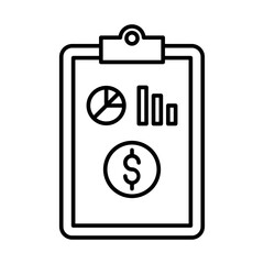 Yearly Report Line Icon