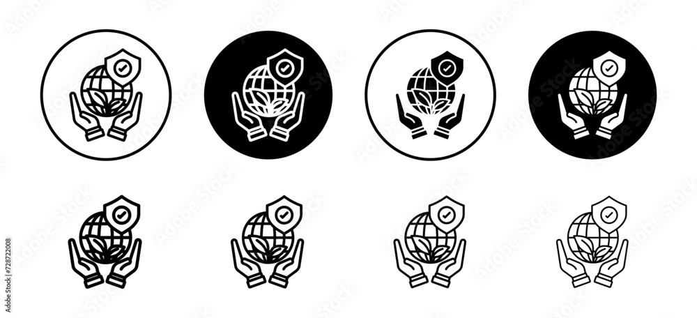 Poster save environment vector icon set collection. save environment outline flat icon.