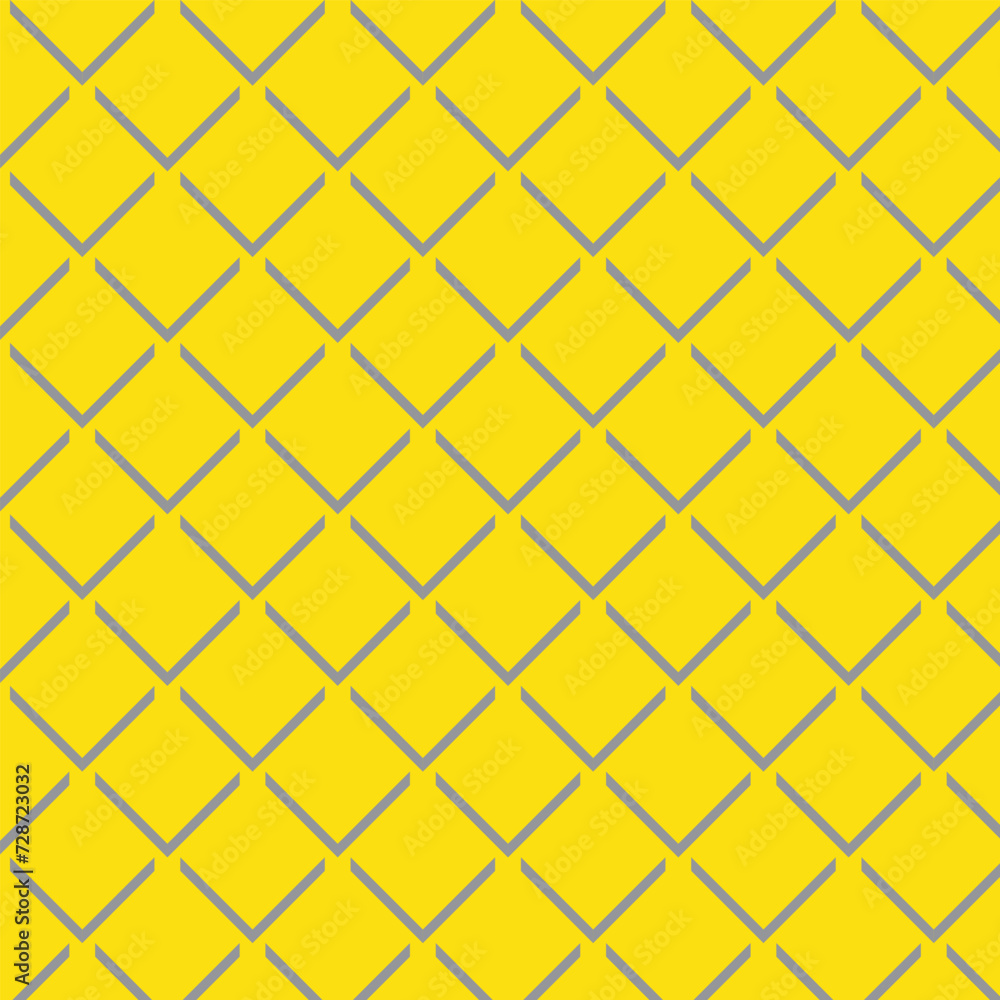 Poster abstract seamless repeatable grey line pattern on yellow.