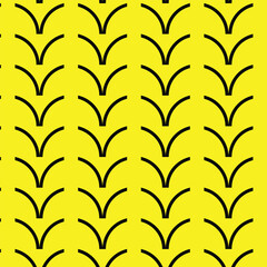 abstract seamless repeatable black circle shape pattern on yellow.