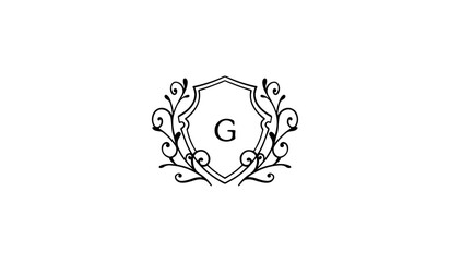 Luxury Alphabetical Silhouette of a Flower Logo