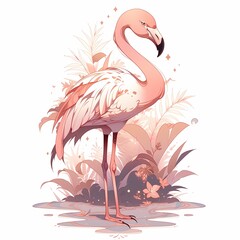 Artistic Illustration of a Flamingo
