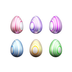 Colorful Easter eggs 3d illustration or 3d colorful Easter eggs