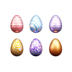Colorful Easter eggs 3d illustration or 3d colorful Easter eggs