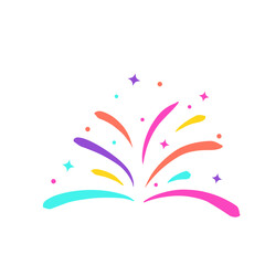 Colorful confetti. Bright holiday firework