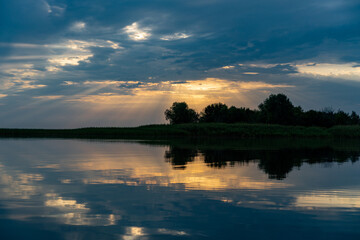 The Great Russian Volga River and its banks.