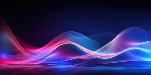 Fototapeta premium A captivating and dynamic wave of colorful light shining brightly against a stark black background.