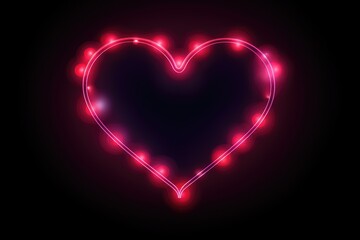 A vibrant neon heart shines brightly against a dark black background, creating a striking contrast.