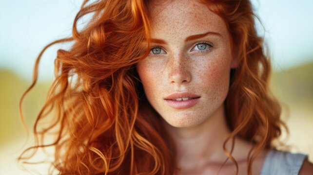 portrait of a girl that can be used for Red Hair Care and Styling Guide to enhance and emphasize natural red locks