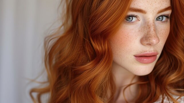 portrait of a girl that can be used for Red Hair Care and Styling Guide to enhance and emphasize natural red locks