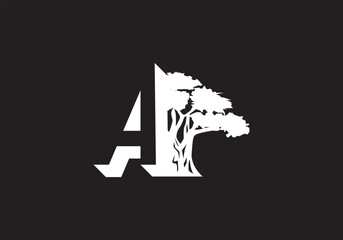 Letter A Tree Logo | Tree logos, Lettering, Typographic logo, tree and A logo, leaf and alphabet logo.