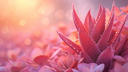 Fototapeta premium Botanical Bliss: Aloe vera and rose blend seamlessly, creating an oasis of botanical bliss.